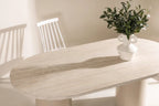 Narvik Ovala Matbord 200x100 - Beige/Travertinlook