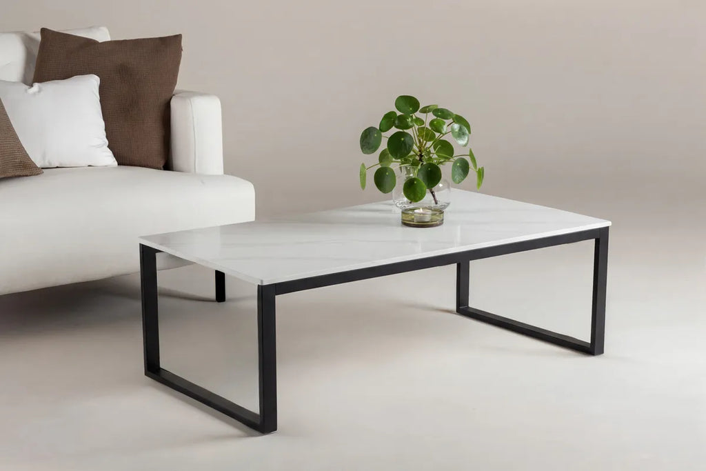 Estelle Soffbord 120x60 – Vit Marmor