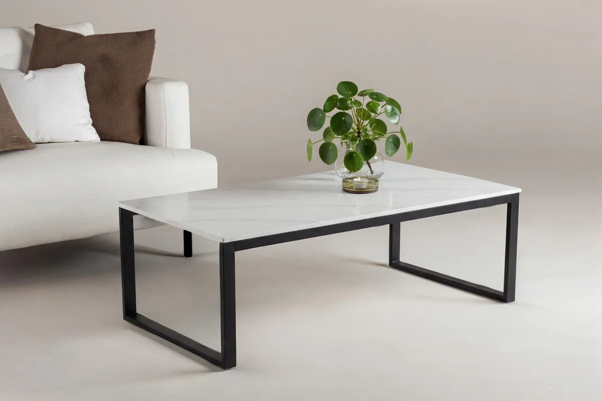 Estelle Soffbord 120x60 – Vit Marmor