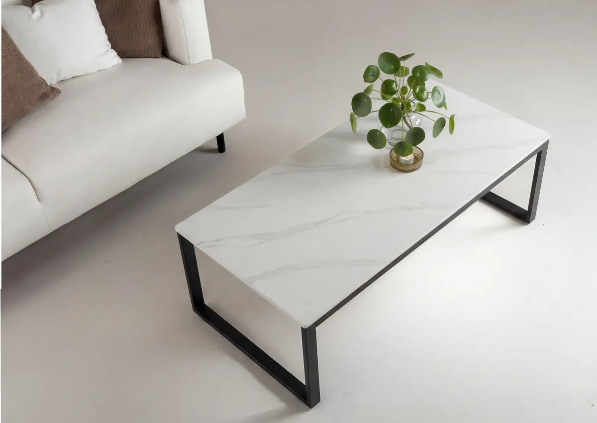 Estelle Soffbord 120x60 – Vit Marmor