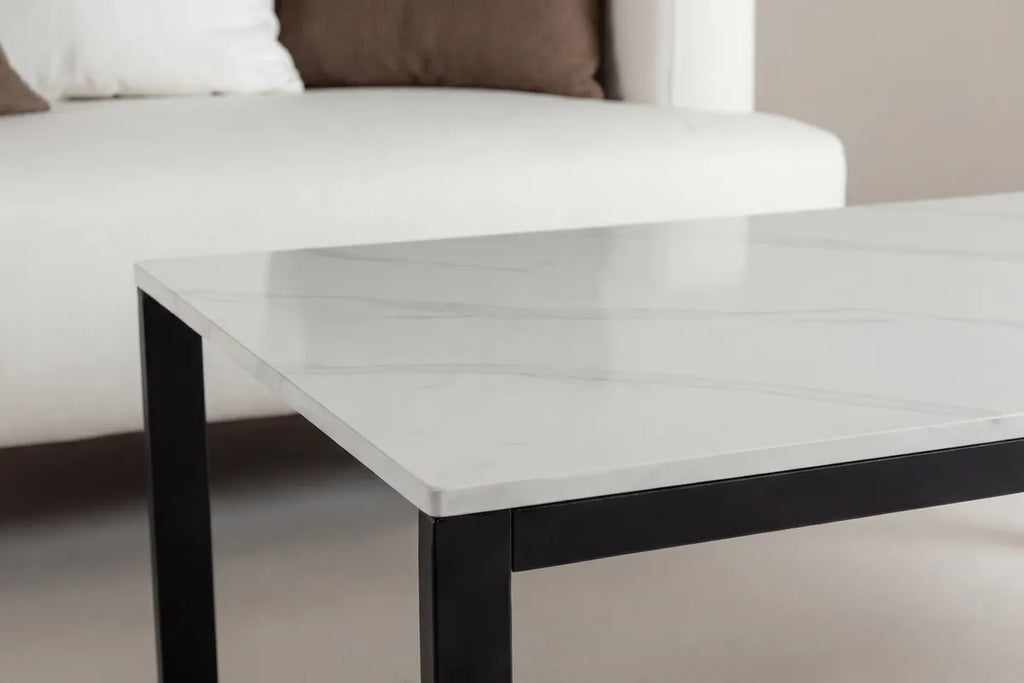 Estelle Soffbord 120x60 – Vit Marmor