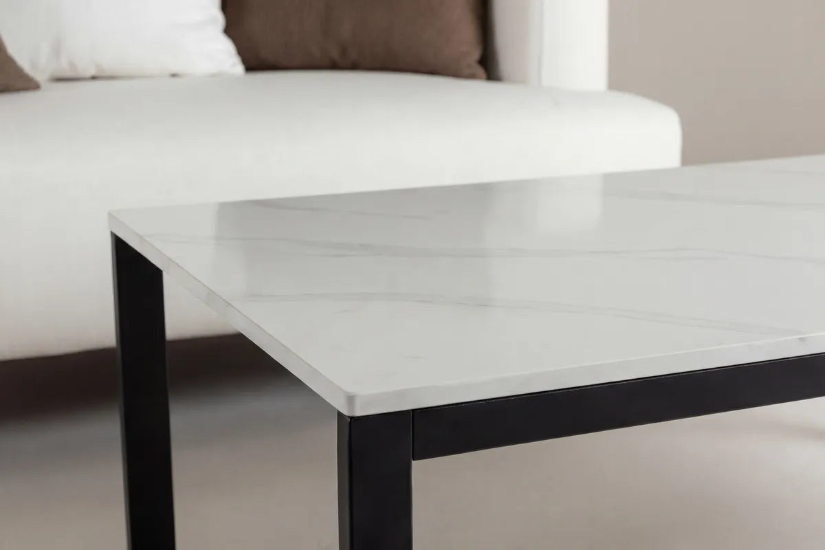 Estelle Soffbord 120x60 – Vit Marmor