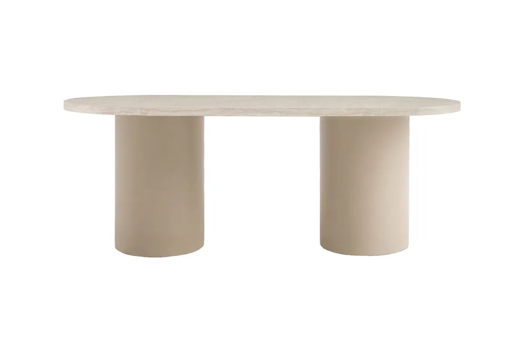 Narvik Ovala Matbord 200x100 - Beige/Travertinlook