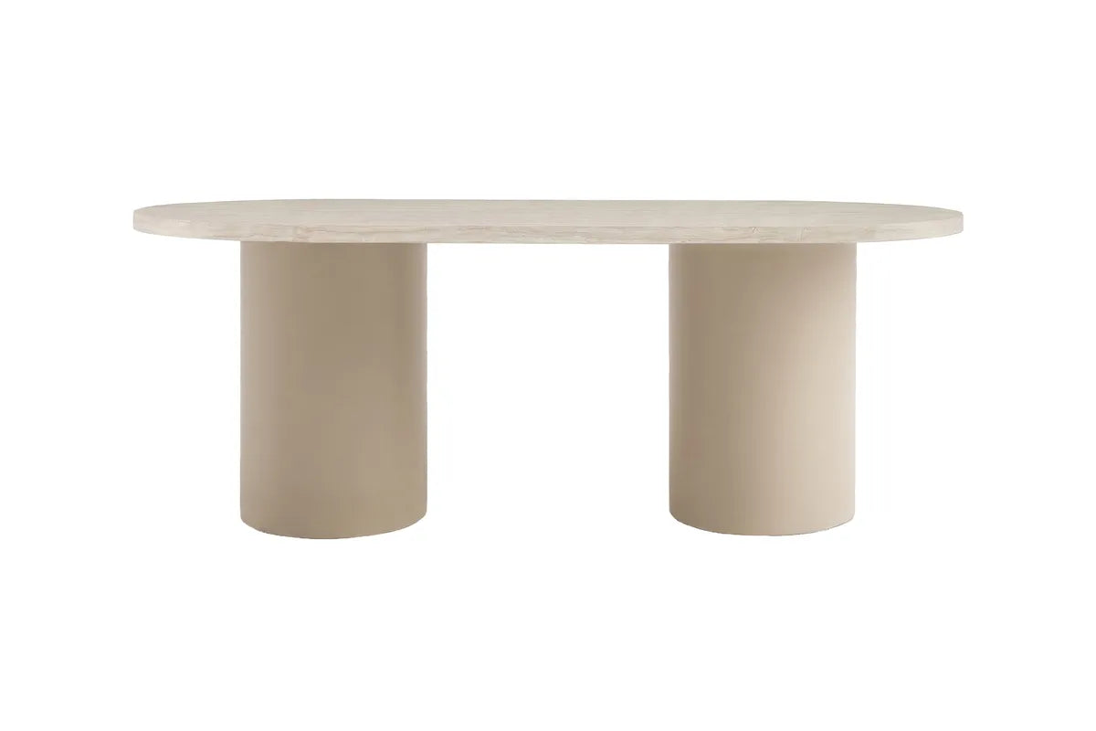 Narvik Ovala Matbord 200x100 - Beige/Travertinlook