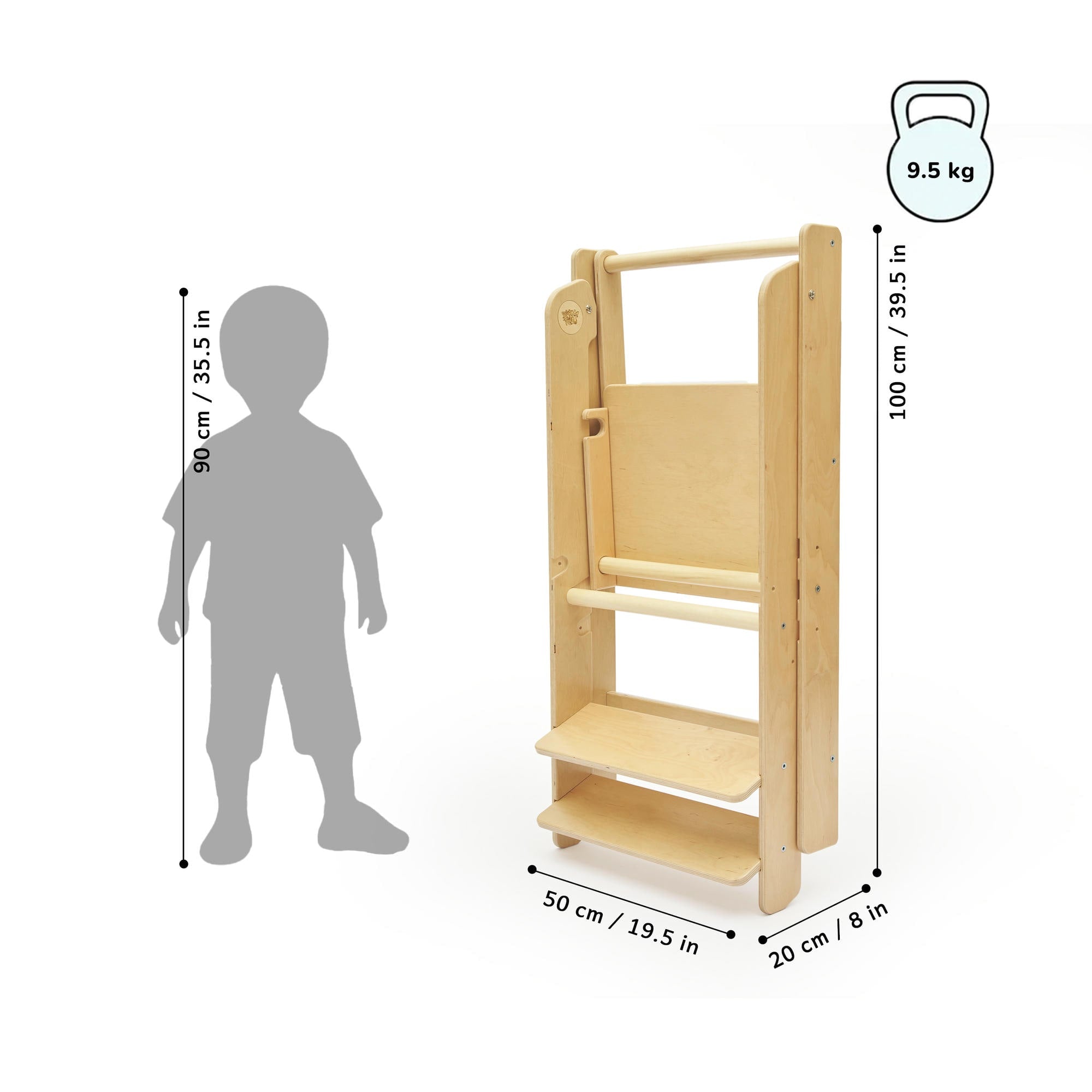 Zusammenklappbarer Lernturm – Purpurrot – BusyKids