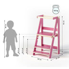 Zusammenklappbarer Lernturm – Purpurrot – BusyKids