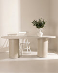 Narvik Ovala Matbord 200x100 - Beige/Travertinlook