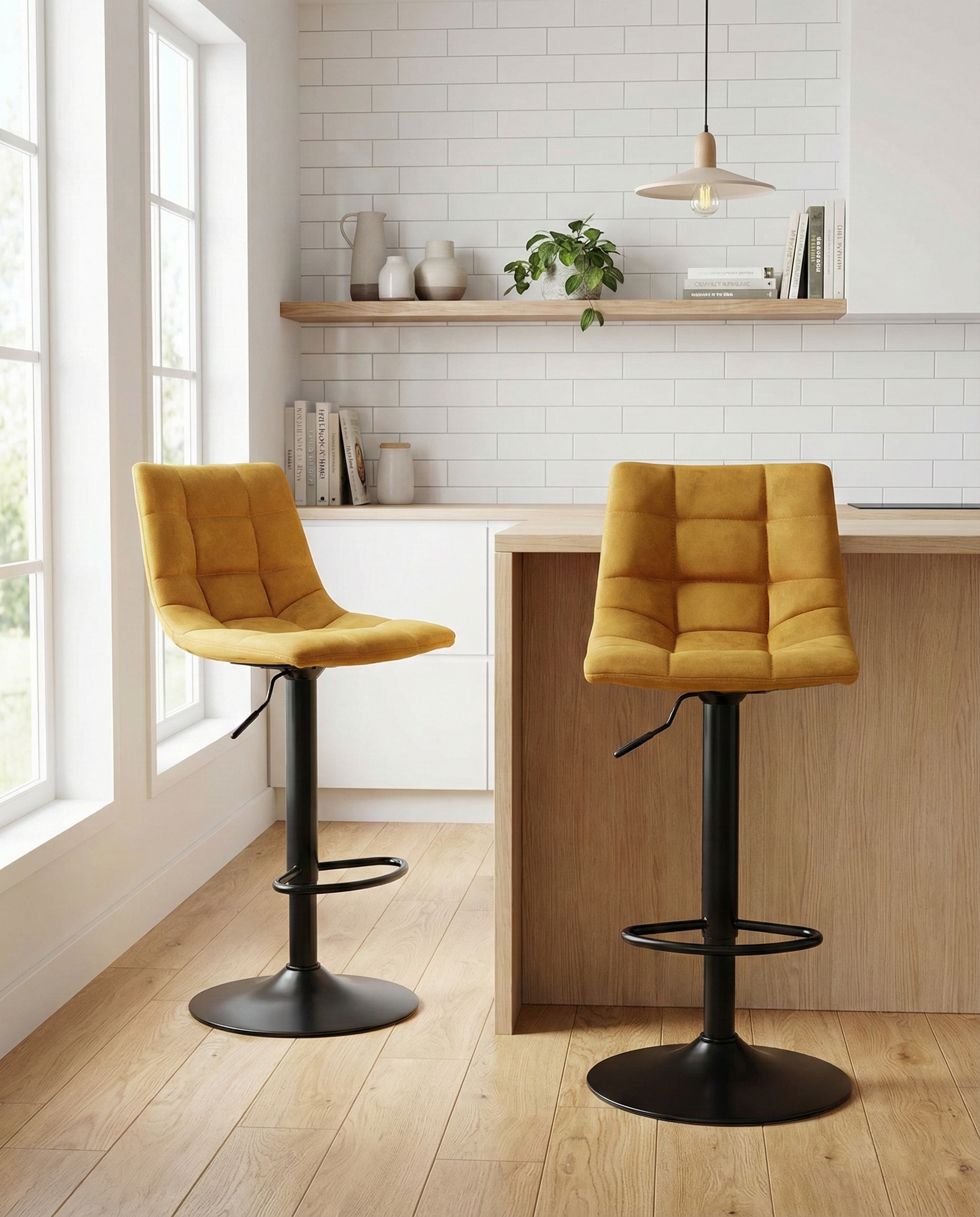2-pack Middelfart Barstolar – Senapsgul